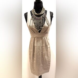 🔥Sexy  Mint V neck, backless, metallic linen,  figure flattering cocktail dress